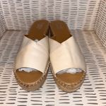 Franco Sarto Franco‎ Sarto Espadrille Wedge Sandals Ivory Leather Slip On Size 9M Shoes Photo 2