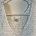 Urban Romantics  White Flowy Sleeves Peplum Ruched Blouse Large EUC #0996-OAK Photo 3