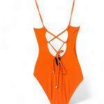 Sanctuary  Tangerine Splash Solids High-Leg One-Piece Swimsuit Size S Photo 1