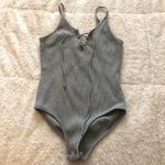 Glamorous Gray Ribbed Bodysuit Photo 0