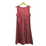 Sundance V Neck Sleeveless Gathered Front Silk Dress in Deep Rose size 10 Photo 3