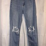 American Eagle Womens Mom Jeans Size 4 Long Distressed Medium Wash Mid Rise Photo 1