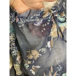 Vintage Dress S Boho Babydoll Cottage Romantic Prairie Floral Tiered Midi Sheer Blue Photo 1