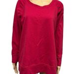 Avenue Knit Studio Red Ruched Shoulder Long Sleeve Lightweight Sweatshirt 18 20 Photo 0