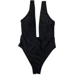 Zaful New  Swimsuit Womens S High Cut Plunge Neck One Piece Sexy Black S Photo 8