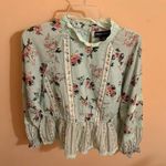 Hemant and Nandita  Anthropologie Amour Floral Lace Top in Mint Photo 3