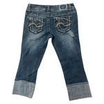 Hydraulic ‎ Y2K Low Rise Embellished Distressed Cuffed Capri Size 9/ 10 Edgy Glam Photo 1