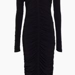 ALC Frank NWOT A.L.C. Off the shoulder long sleeves Ruched Jersey black Midi-Dress sz XS Photo 3