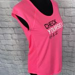 Under Armour heat gear scoopneck cap sleeve open mesh back top pink small Photo 4