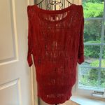 EXPRESS scoop, neck, three-quarter sleeve distressed sweater Photo 2