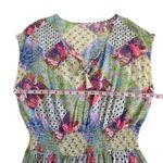 Victoria's Secret  Pink Green Blue Mixed Print Patchwork Swim Cover Up Tunic Small Photo 3