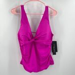 La Blanca Tankini Top Size 12 Island Goddess Over Shoulder Twist Orchid NWT Photo 12