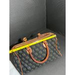 Dooney & Bourke Y2K  Black Brown Monogram Handbag Purse Leather Canvas‎ Photo 12