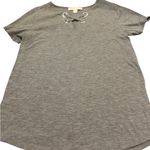 Michael Kors Gray T-Shirts Lace Up Short Sleeve Casual Photo 1