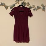 Lulu’s Wine Lace and Chiffon Mini Dress Size XS Photo 1