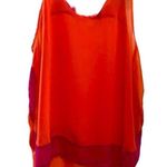 Sherbet color Large Women's blocked sheer cute tank top $34 Pink Photo 0