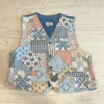 VINTAGE Denim Patchwork Vest Blue Photo 0