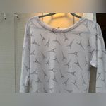 Rebellious One  White Knit Hi-Lo Eiffel Tower Sweater 3/4 sleeve size medium Photo 1
