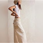 Free People We The Free Waterfalls Baggy Wide Leg Pants 30 Cream Utility Y2K Photo 3
