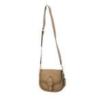 Coach  Beat Saddle Bag in Taupe Glovetanned Leather Two Crossbody Straps EUC Photo 3