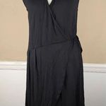 Garnet Hill  Womens Black Sleeveless Faux Wrap Dress‎ Large Photo 0