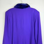 Vintage Lily & Taylor Couture Womens Wool Fox Fur Trim Jacket Coat Sz 18 Purple Photo 12