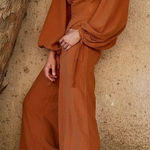 Free People NEW Linen Josie Jumpsuit Size 8 Photo 0