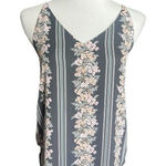 Ann Taylor Womens Loft Floral Print V Neck Pinstriped Tank Top - Sz XS Photo 0