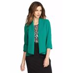 Kasper New! Women's Open-Front Draped Green Crepe Blazer Jacket Size 4 Photo 2