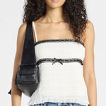 No Boundaries NWT - Ruched Chiffon Babydoll Cami Top with Bow Detail. Photo 0