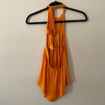 R.G. Kane Orange Halter Top Silky Lightweight High Neck Women's size Small Photo 4