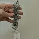 NWT Gray Silver Rhinestone Toggle Bracelet “Mariska” Chic Glam Tennis Prep Photo 2
