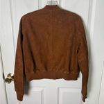 All Saints Orten Suede Bomber Jacket in Cognac Brown Photo 5
