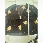 Nasty Gal  bell sleeve cropped black floral top blouse small Photo 5