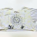 Vibe N" distressed crop tee shirt yellow and white sun tarot card Women's Size L Size L Photo 0