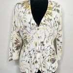 Vintage Reversible Peplum Cottagecore Style Floral Button Front Knit Sweater Size M Photo 0