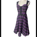 Unique Vintage M Purple Plaid Sweetheart Corset Fit & Flare Swing
Dress 6-8 Photo 3