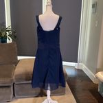 Women’s Navy Tea Length Formal Wedding Dress with Matching Jacket Size 12 NWOT Blue Photo 4