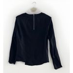 COS NWT  Draped Denim Top Black Womens US 10 Padded Shoulder Long Sleeve Blouse Photo 5