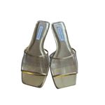 Saks 5th Avenue SAKS FIFTH AVENUE Gold Metallic Slide Sandals Size 6 Photo 2