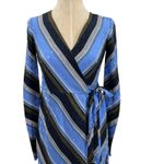 Diane Von Furstenberg Diane‎ von Furstenberg Wrap Dress Long Sleeve Woven Sussex Stripe Hydrangea 00 Photo 3