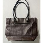 Tiganelli Chocolate Brown Black Leather Shoulder Bag Classic EUC Photo 1
