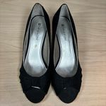 Naturalizer Cute  Black Knot Peep-Toe Wedges 8 Wide Jute Heel Photo 1