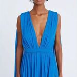 NWT Halston Heritage Ashley Azure Royal Blue Plunge Maxi Dress Size 6 Photo 3