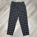 Hollister 90s Plaid Flannel Ultra High Rise Cropped Mom Pants Black Large Photo 6