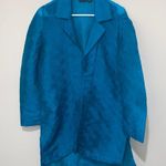 Chico's Vibrant Teal Blue Textured Jacket Blazer Tunic Sz 2 -L 12 Photo 0