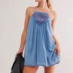 Free People NWOT Crystal Cove Smocked Mini Dress Photo 0