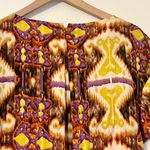 Essentials by Milano Women's Satin Blouse Purple Yellow Size XL Photo 5