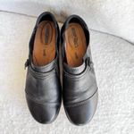 Clarks Collection Comfort Cushion Black Leather Slip On Loafers Womens Size 11M Photo 2