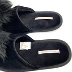 Victoria's Secret Victoria’s Secret Womens L Slide Slippers Velvet Faux‎ Fur Poof Soft Lounge Cozy Photo 2